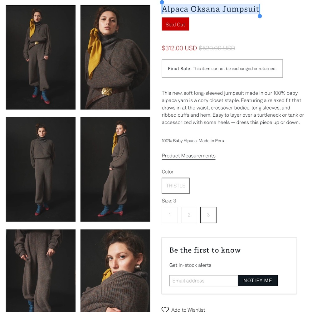 ISO Alpaca Oksana Jumpsuit